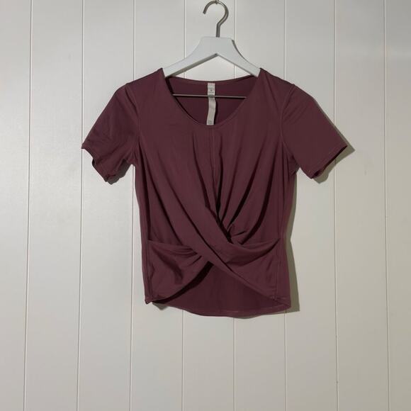 Lululemon Do the Daily Front Twist Four Way Stretch Hip Length Plum Size 2 - Picture 3 of 10